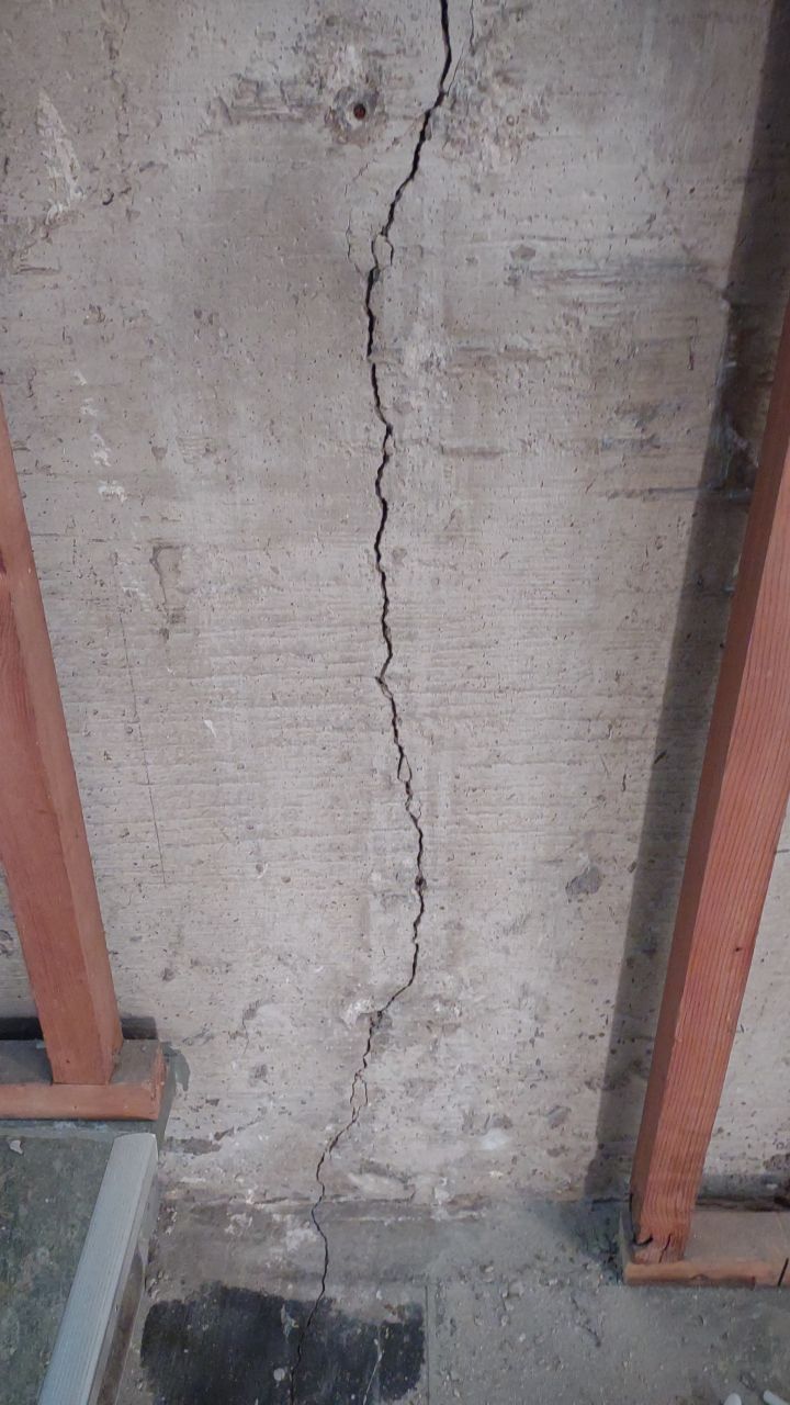 Crack injection repair in progress
